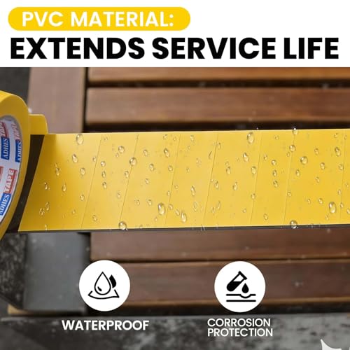 Image of ADHES PVC Pipe Wrap Tape, 2 Inch X 35 Yds, Corrosion Protection Pipe Tape, Weatherproof PVC Tape for Drain Pipe, Metal & Electrical Piping, Underground Pipe, Yellow