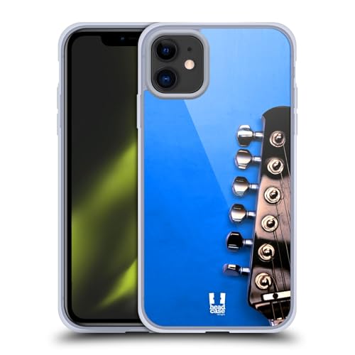 Head Case Designs Blue Electric Guitar Gel Case [Military Grade Protection] Compatible with Apple iPhone 11 and Compatible with MagSafe