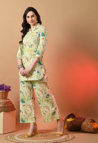 Image of feranoid Co Ord Set Collared Straight 4 Button Kurta with Plazzo