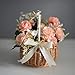 Vctitil Wicker Rattan Flower Basket,Wedding Flower Girl Basket Hand Woven Flower Basket Decoration,Candy Storage Basket Home Decoration(L,pink)