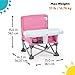 Bright Starts Pop 'N Sit Portable Booster, Indoor/Outdoor Use, Floor Seat with Feeding Tray, Pink, 6 Mos - 3 Yrs