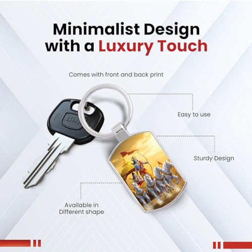 Image of Stylish Metal Keychains with Permanent Glossy Print - Inspirational Quotes & Spiritual Designs - Perfect Key chains for loved ones, Personal Use, Gifts & Return Gifts