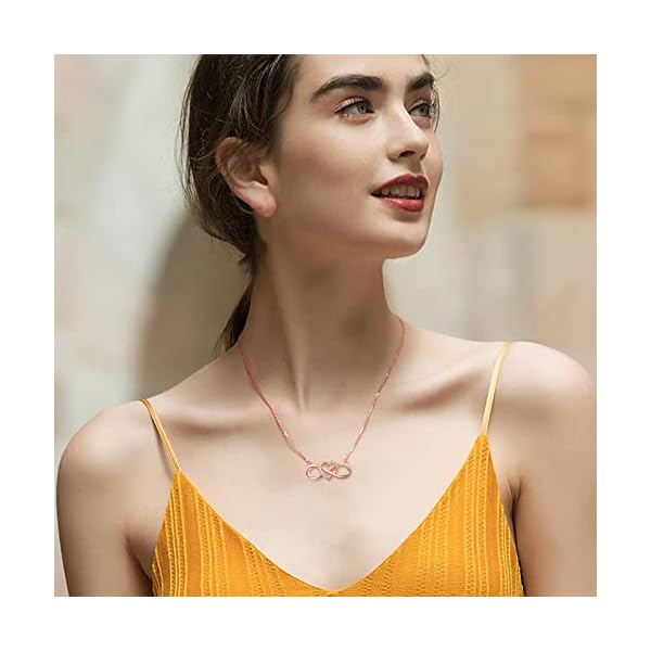 14K Solid Gold Heart Infinity Pendant Necklace for Women, Real Gold Love Jewelry Anniversary Birthday Gifts for Her, Wife, Mom, Girlfriend, 18inch - Image 3