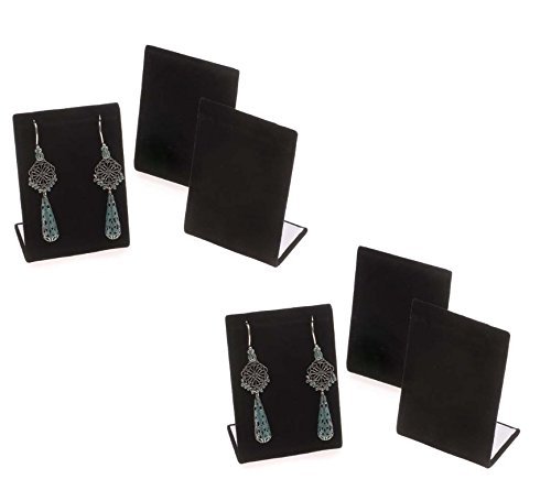 6-Pack Black Velvet Pendant Chain Necklace Display Stand 3.5