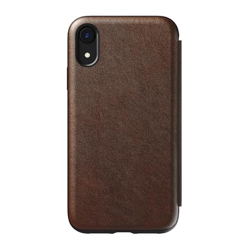 Nomad Rugged Folio for iPhone XR | Rustic Brown Horween Leather