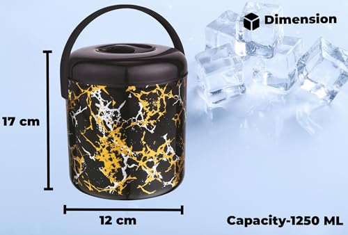 Nabhya Ice Pail Plastic,Ice Bucket, Insulated ice Box with Stainless Steel Tong Plastic Ice Bucket (Black)