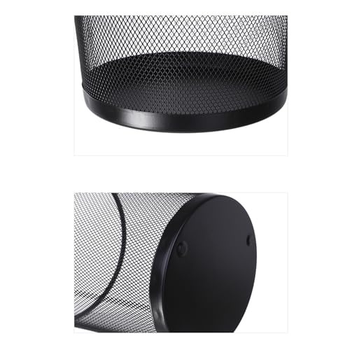 Image of Haofy Metal Mesh Trash Can, Sturdy Iron Trash Bin, Circular Shape, Convenient, Lightweight, Compact, High Strength, Mesh Trash Can for Kitchen Bathroom Office Room (Black), Haofyhx1ds97tg2-11