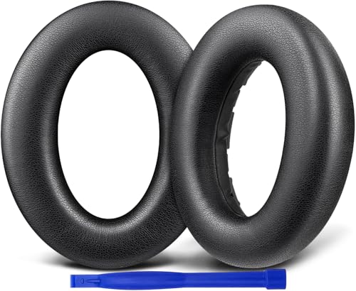 Image of SOULWIT Replacement Earpads for Sennheiser Accentum /Accentum Plus Wireless Headphones, Ear Pads Cushions with Soft Protein Leather, High Density Foam - Black