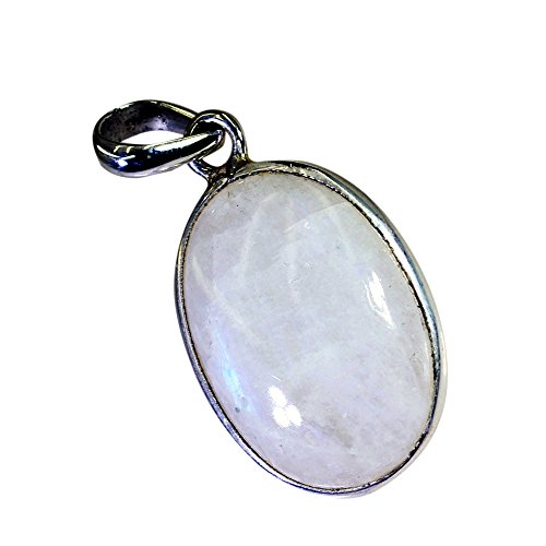 Pendentif pierre de lune véritable argent charms médaillon fille