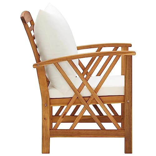 2 Chaises de jardin acacia avec coussins vidaXL