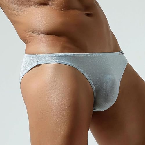 Triangle Silver Thread Briefs for Men, Elegant Pure Color and Non-deformable, Mid-waist and Comfortable3