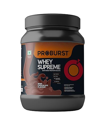 Proburst Whey Supreme Protein Powder with Glutamine & BCAAs, 24 g Protein, Irish Chocolate, 1 kg (B091NSPG9V) Amazon Price History, Amazon Price Tracker