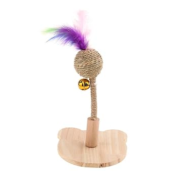 Meri Shopp Cat Scratch Post Toy Scratching Scratcher Toy with Board Spring 17x28cm