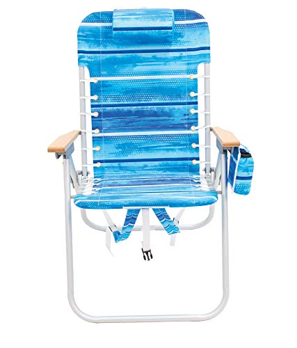 Rio Gear 4-Position Hi-Boy Backpack Beach Chair -Aluminum, Stripe #TOP5