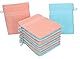 Betz 10 Stück Waschhandschuhe Palermo 100% Baumwolle Waschlappen Set Größe 16x21 cm Farbe türkis und apricot