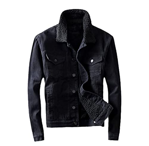Veste d'hiver en velours pour homme noire en cachemire taille XXXL