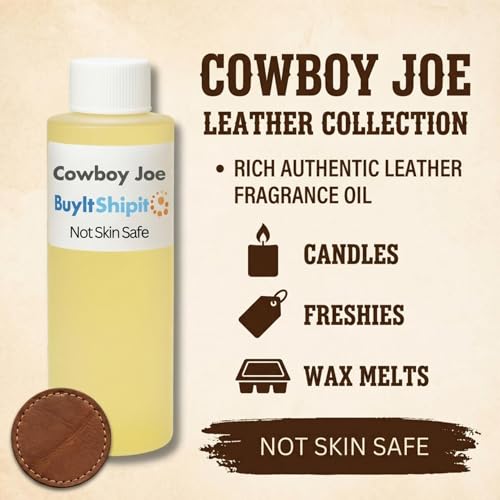 Image of Cowboy Joe from Our Leather Collection - Perfect for Adding Aroma to Freshies, Candles, Soaps, and Diffusers - 8 oz