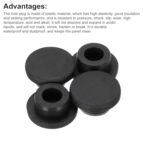 Image of MECCANIXITY 4pcs T-Shaped Silicone Plugs 26mm 1 Inch Dia Snap in Plug Hole Seal Cover Round Rubber Stopper for Kitchen Rubber Bulkheads Waterproof Sealing Plugs Black