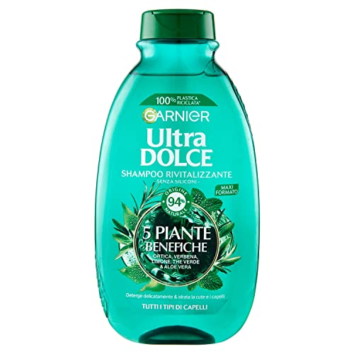 Garnier Shampoo Ultra Dolce 5 Piante, Shampoo per Capelli Normali, 300 ml