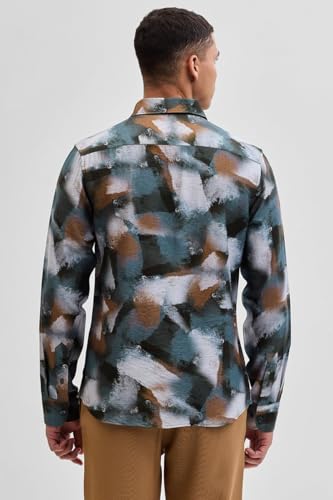 Image of SNITCH Casual Wear Full Sleeve Textured Abstract Shirt