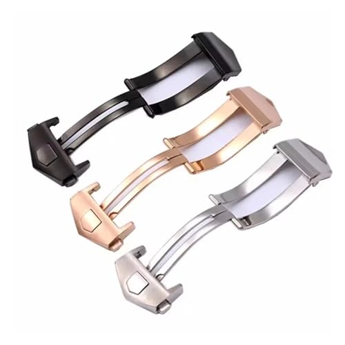 Hebilla de acero macizo para cierres plegables de reloj con acabado premium de 20mm 4