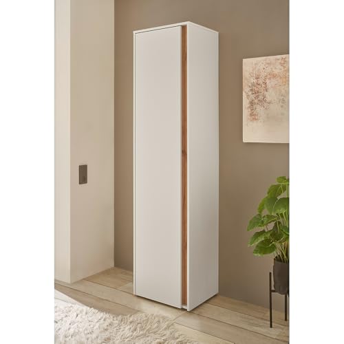 Lomadox Flurschrank Schrank Garderobenschrank in weiß mit Eiche Lomadox Flurschrank Schrank Garderobenschrank in weiß mit Eiche