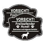 2 Stück Vorsicht Hund Schild 25x20cm Lustig - reflektierend Alu Metall Hundeschilder Warnung Zaun für Hunde- vor dem Hund Schilder - Hundeschild Wetterfest - Hundewarnschilder - Achtung bissiger Hund