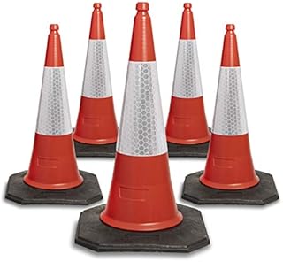 Pack of 5 Red traffic cones 750mm by innovatus