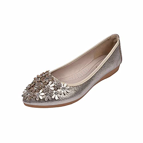 Damen Dolly Schuhe, Lässige Komfort Slip-on Ballerinas, Weiche Faltbare...