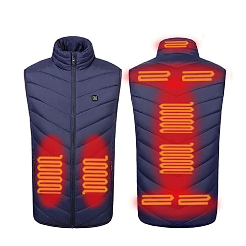 Winter Heating Vest Jacket Warmte Vest Puffermen Electric Usb Heater Tactical Bodywarmer For Sports Hunting Hiking 22.10.27 (Color : 9 Areas Heat Blue, Size : 4X-Large) #TOP9