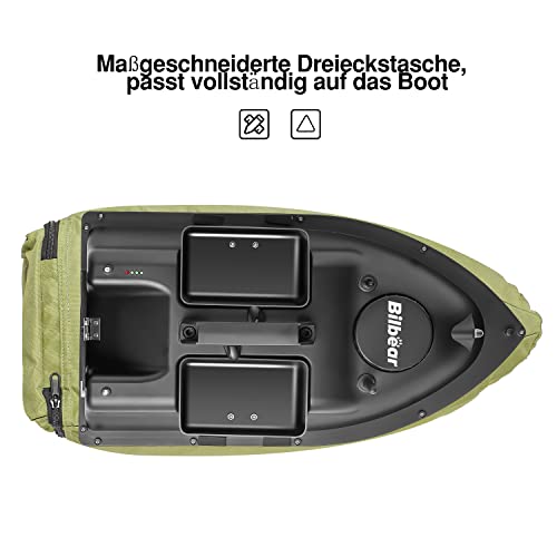 Foto von 500M GPS Köderboot Echolot RC Köder Boot Futterboot mit GPS,Angelköderboot mit 3 Klappen,Fischfinder mit Sonarsensor,Batterien,Handtasche(Kohlenschwarz Boot mit Fischfinder)
