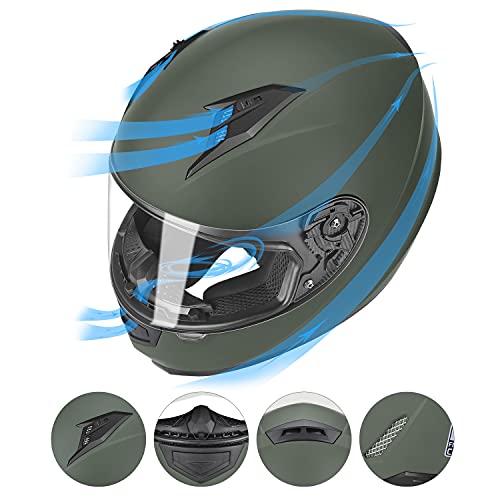 GLX GX11 Compact Motorcycle Helmet - Camo, Large - Full Face w/ Tinted Visor, DOT Approved by GLX - Image 2