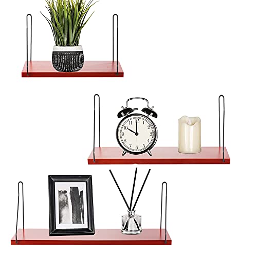 ウォールシェルフ 天然木 壁掛け棚 鉄製 ワイヤー壁棚 賃貸 飾り棚 壁面収納 無痕釘 ネジ 木製