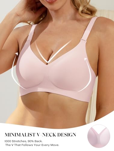 COMFELIE Women Wirefree Bra for Women Deep V Neck Everyday Bras Comfortable Wireless Brassiere2