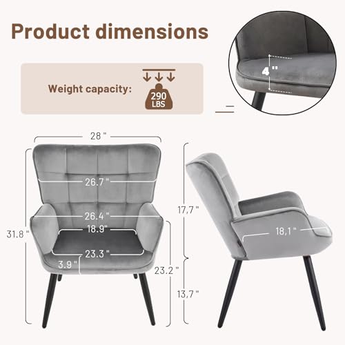 Sillón terciopelo plegable gris miniatura 2