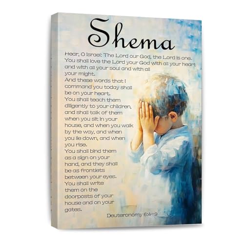 Shema Deuteronomy 6 4-9 Inspirational Wall Art Print Faith Based Quote Poster for Home Living Room Decor(Framed,08x12inch(20x30c