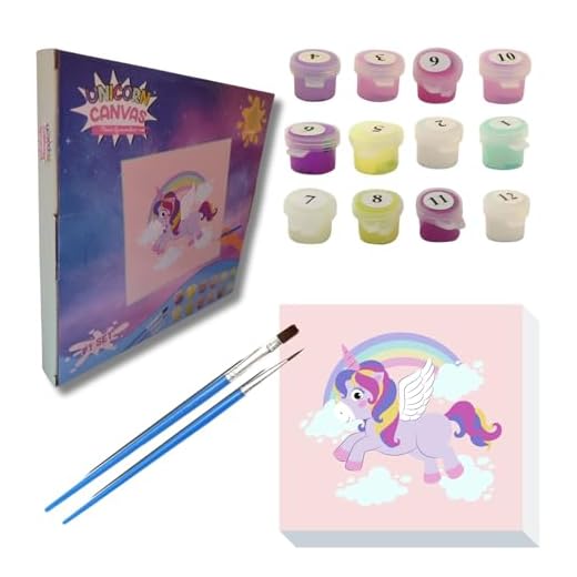 GODA Cuadros para pintar por numeros para niños unicornios, pack manualidades niñas Con Marco, Colorear unicornio y kit pinturas acuarelas niños | Pack regalos cumpleaños niños lienzos para pintar