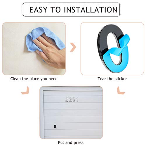 Hotop 20 Pieces House Numbers Mailbox Numbers 0-9, 3D Door Address Numbers Self Adhesive Mailbox Numbers Sticker Or House, Apartment, Office, Hotel Room, Mailbox Signs (Silver, 2.76 Inch) #TOP2