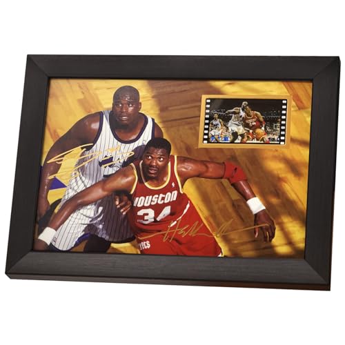 veratwo Signed The Dream Olajuwon Basketball Poster Framed Photo Gifts 8x6 Inches,with 1x 35mm Film Display,Cool Basketball Memorabilia Decor for Boy's Room