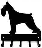 The Metal Peddler Miniature Schnauzer Key Holder for Wall - Small 6 inch Wide with 5 Hooks - Made in USA
