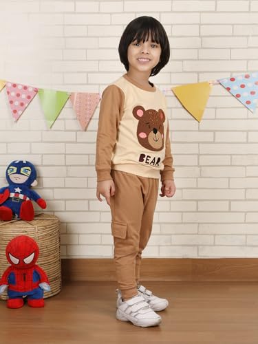 Image of POLKA TOTS 100% Cotton Co-Ord Joggers for Kids | Trendy Sweatshirt & Joggers Set | All Season Wear for Kids, Toddler & Newborn | Soft & Breathable Dress for Boys & Girls | from 6 Months to 8 Years