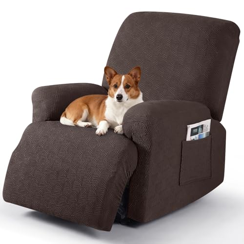 Timeles Recliner Covers Washable, Stretch Chair Slipcovers, Dark Brown