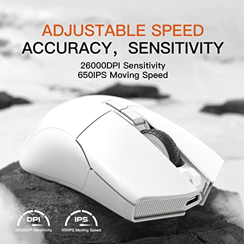 Darmoshark N3 Wireless Gaming Mouse,Tri-Mode 2.4G/Usb-C/Bluetooth Mouse Up To 26000Dpi, Paw3395 Optical Sensor,Kailh Gm8.0 Switch,Lightweight 63G,7 Programmable Button,Computer Mouse For Laptop,Pc,Mac #TOP2