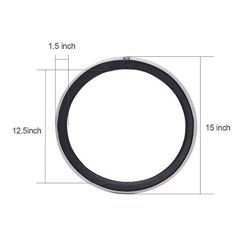 Yorten Capa de volante de carro de cristal brilhante novo em couro macio com lindos strass acessório