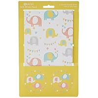 Abacus 10007A\"Elephant Fun\" Gift Wrap Pack with 2 Sheets/Strung Tags FULLY RECYCLABLE, 500mm x 700mm