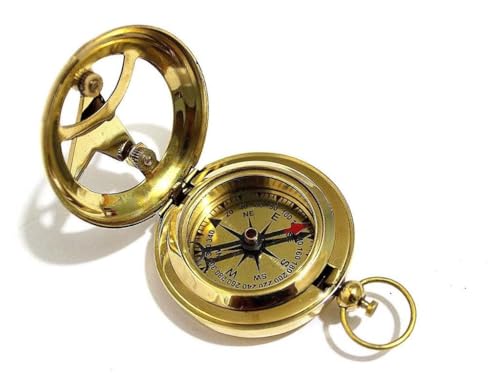 Brújula de Estilo Vintage Nautica de Latón de 2 pulgadas con Diseño de Antigüedad miniatura 3