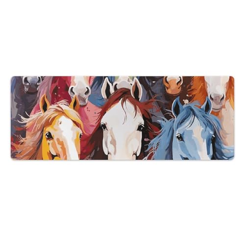 Tapis de souris de jeu chevaux colorés grand format antidérapant