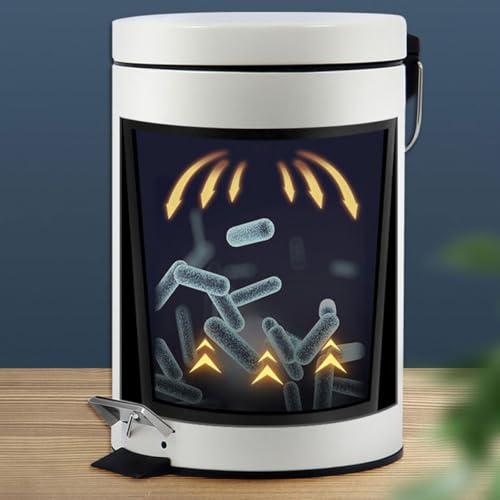Caneca de basura con pedal 3L plástico blanca para cocina miniatura 6