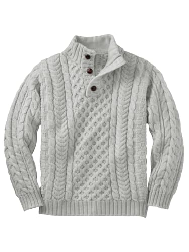 Makkrom Kids Mock Neck Cable Knit Pullover Sweater