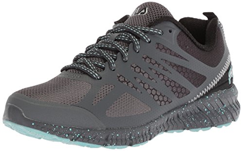 Fila Women's Memory Speedstride Trail Running Shoe, Dark Shadow/Black/Aruba Blue, 7.5 Medium US